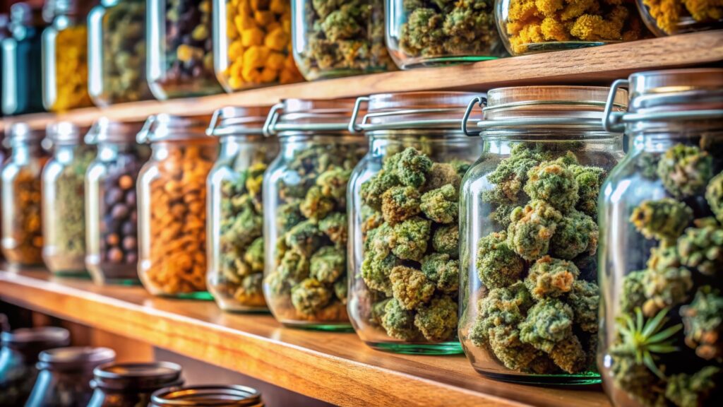 Cannabis in jars